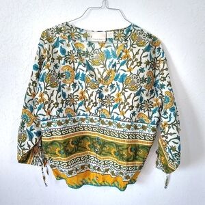 𝅺CYNTHIA ROWLEY hippie Boho top Womens size S